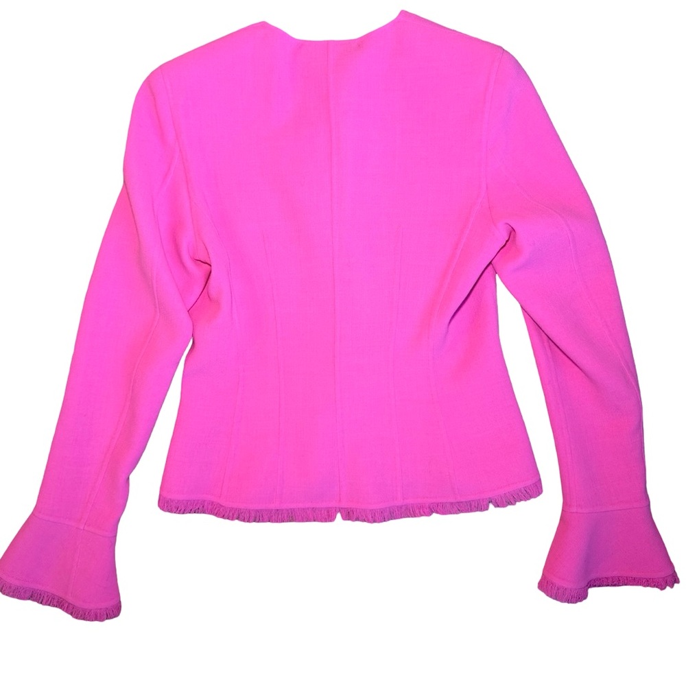 Escada Vibrant Pink Ruffle Jacket 38 (size 4) - Picture 3 of 5